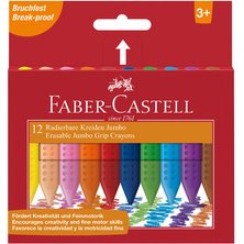 FABER-CASTELL Craies effacables JUMBO, étui carton de 12
