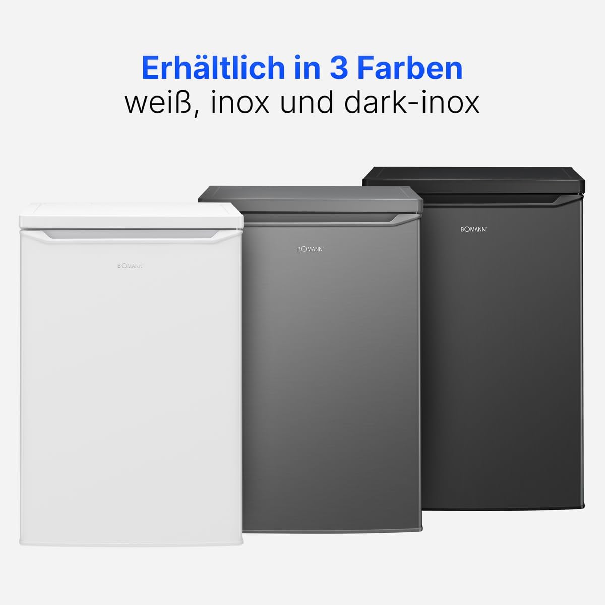 Bomann® Kühlschrank ohne Gefrierfach | Energieklasse C | 85cm | 5 Jahre Kompressor-Garantie | Kühlschrank klein | 0-8°C | leise 35dB | 3 Ablagen | Standardkühlschrank 126L | VS 7258 schwarz