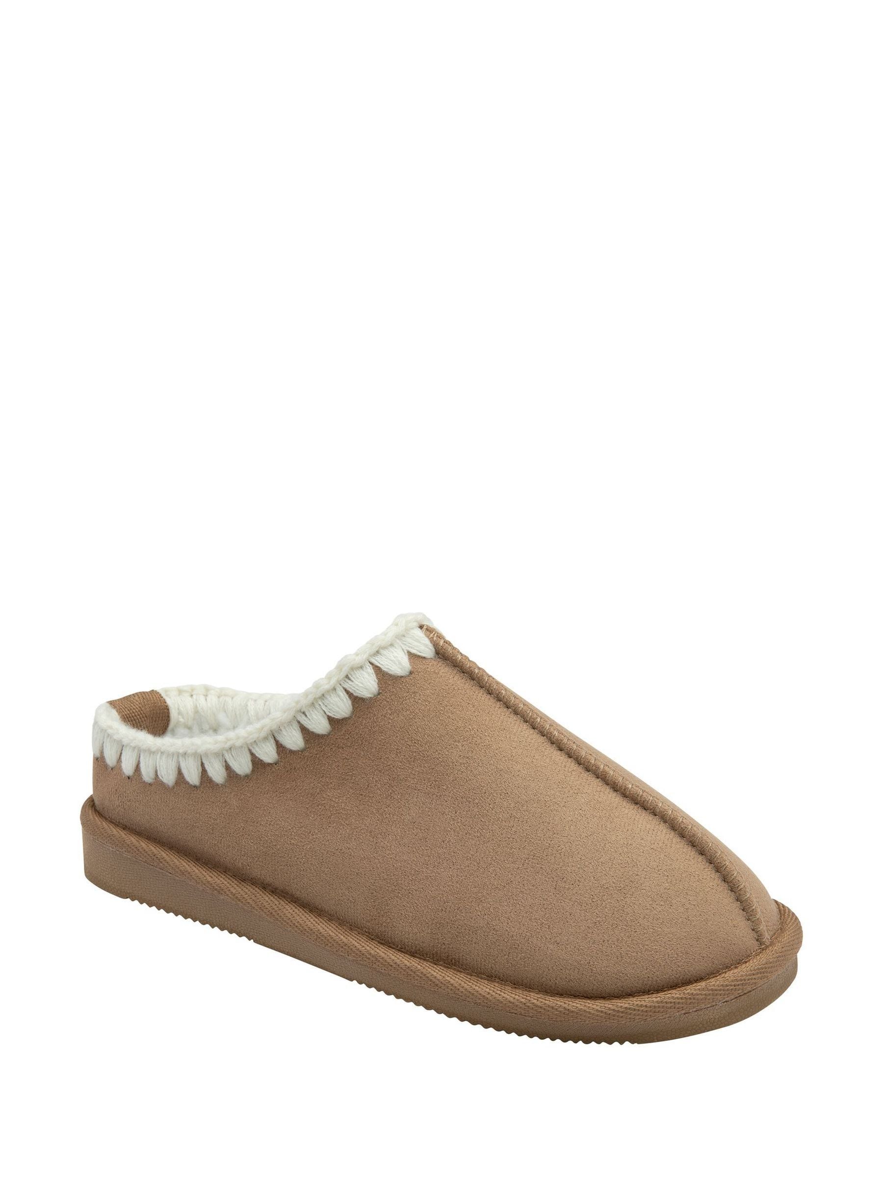 Bruin - Dunlop Faux Suede Whipstitch Mule Slippers