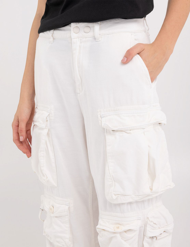 REPLAY PANTALON FEMME COMBAT MILVA BLANC