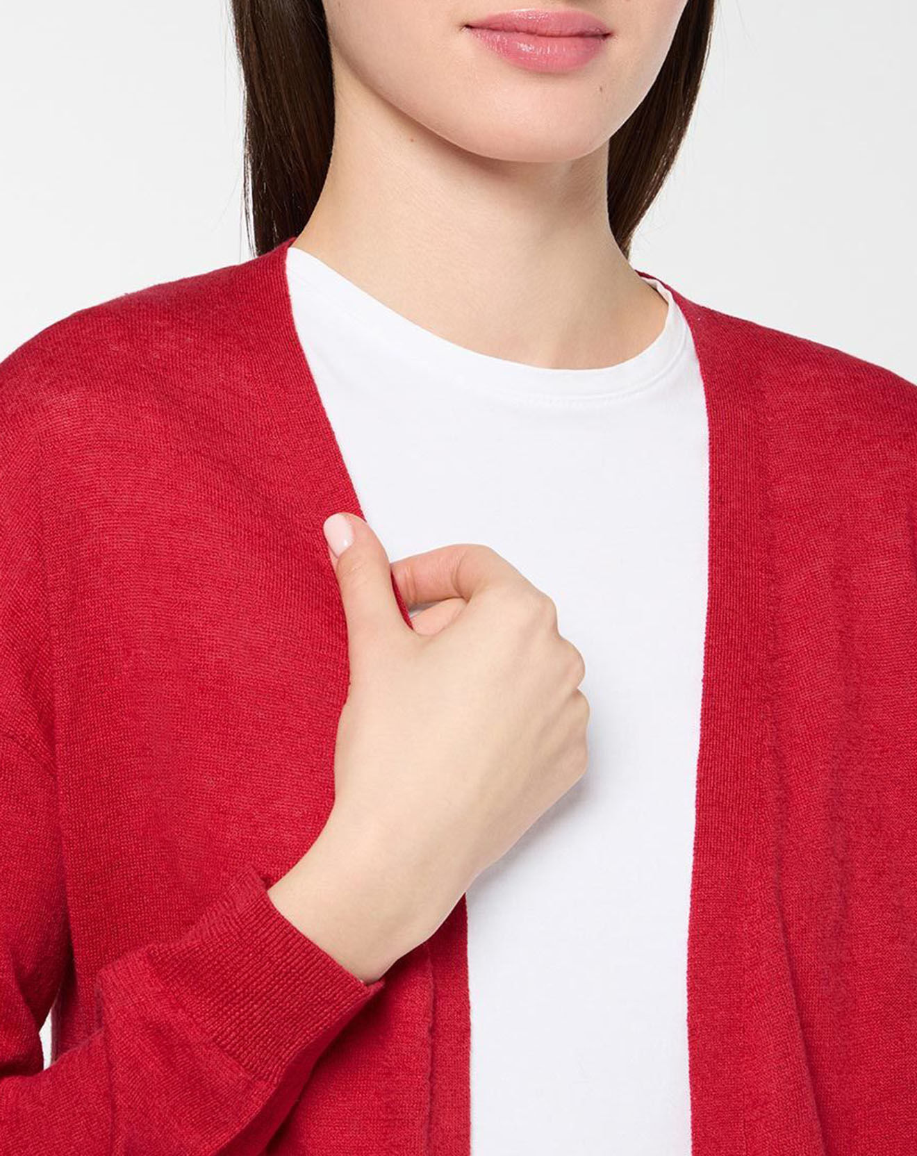 Yerse Gilet en Lin & Coton Twin rouge