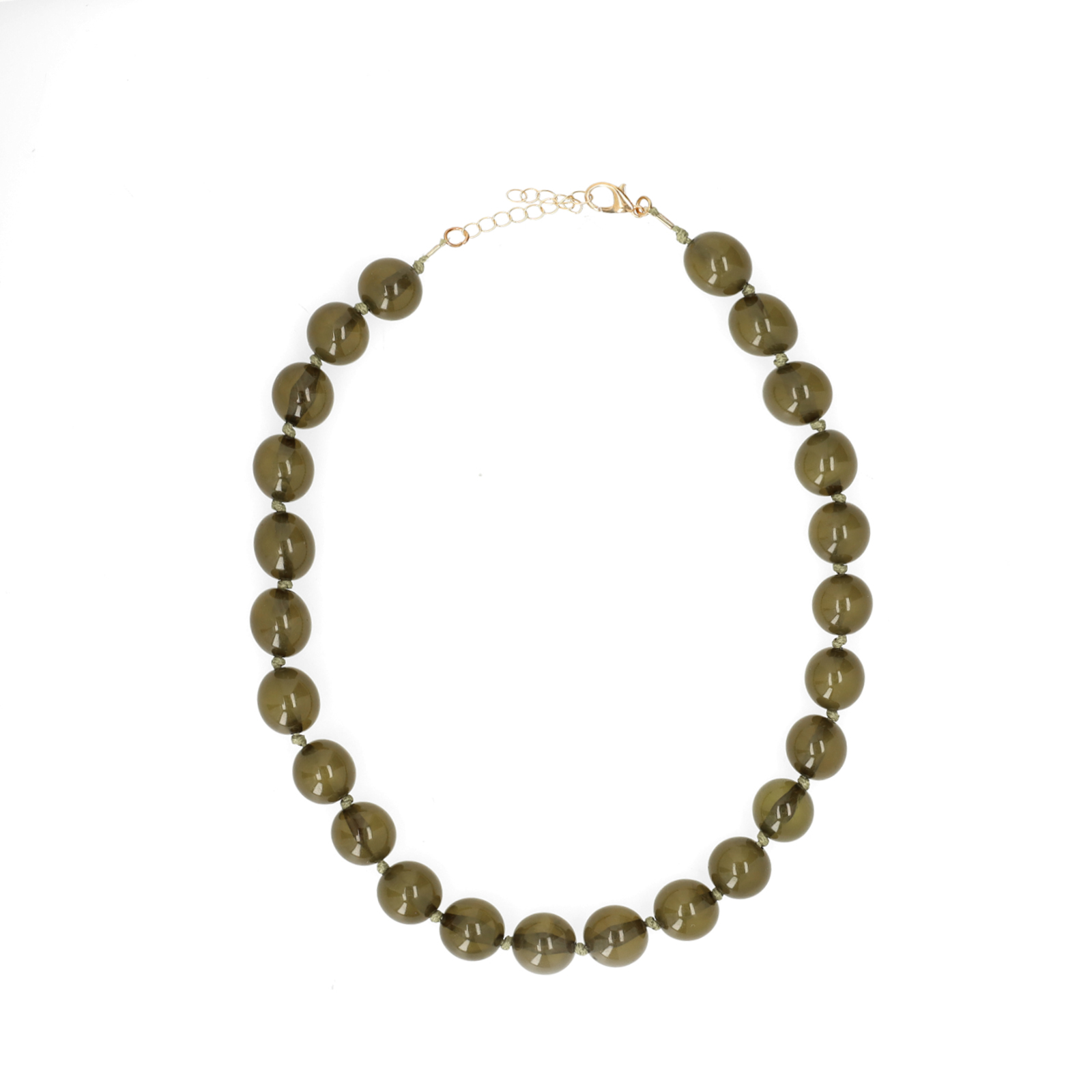Olijfgroene kralenketting