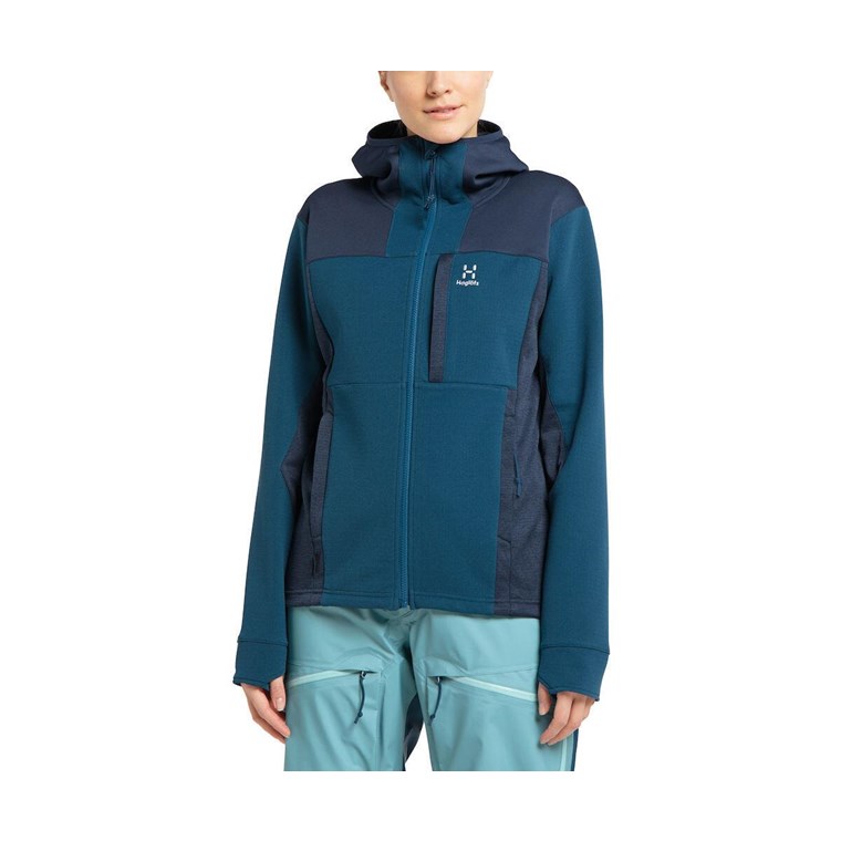 Haglöfs Vassi Mid Hooded Jacket Women Dark Ocean/Tarn Blue