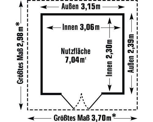 Grosfillex Lodge Deco tuinhuis, L 369 x 295 cm, grijswit