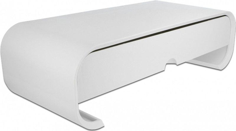 DeLOCK ergonomische monitor standaard/verhoger met 1 lade - L / wit