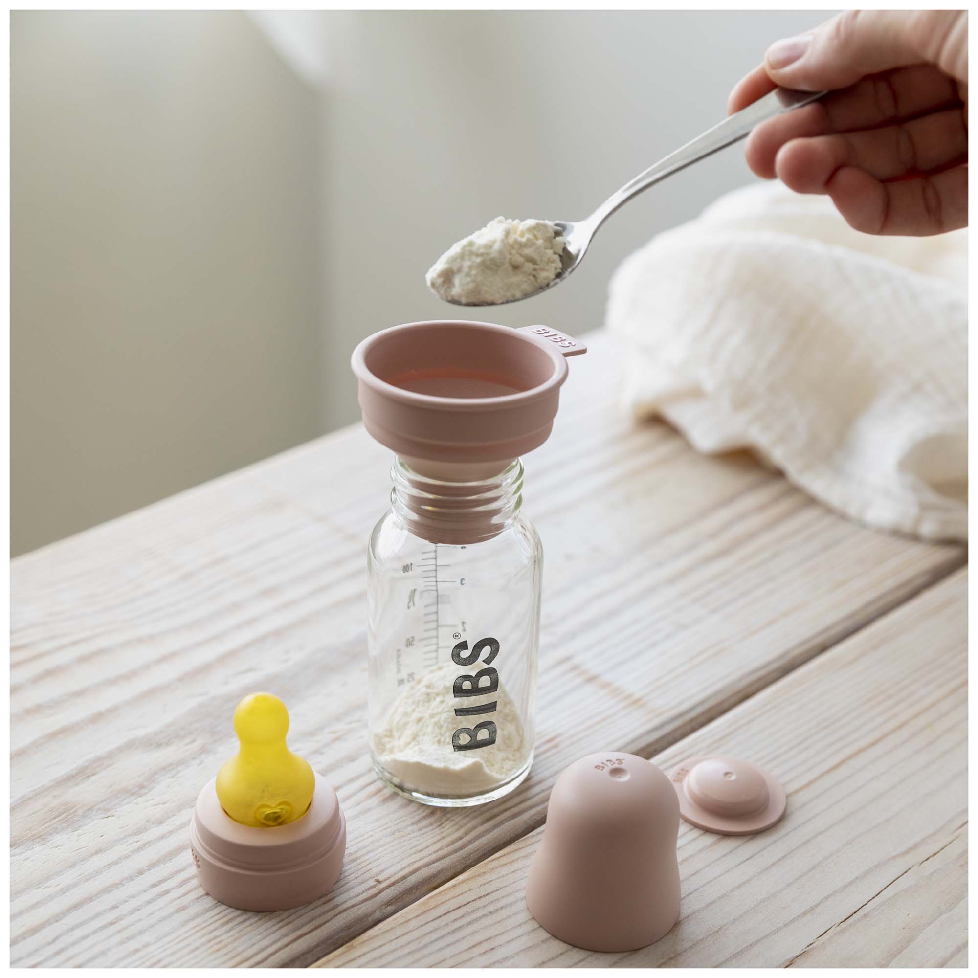 Bibs glazen babyfles 225ml wit