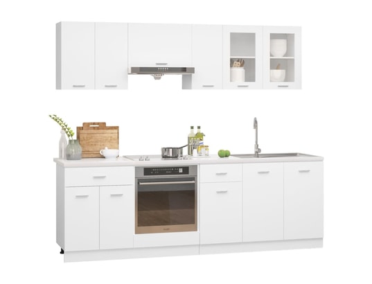 VIDAXL - Mobilier de cuisine Ensemble de meubles de cuisine 8 pcs blanc aggloméré