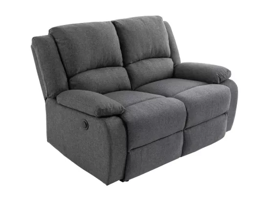Canapé de Relaxation électrique 2 places en Tissu Léo - L143 x 93 x 96cm - Loungitude