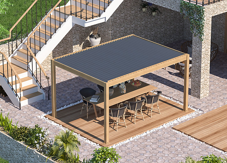 Pergola Bioclimatique autoportante Air 3x4 m manuelle Proloisirs