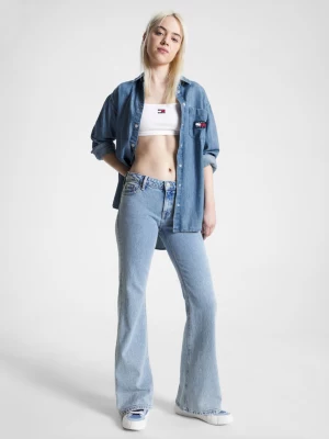 Calça jeans flare de cintura baixa Sophie