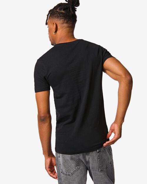 t-shirt homme slim fit col en v noir