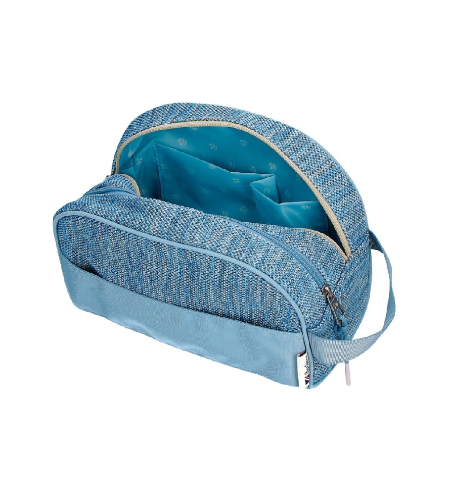Nécessaire Pepe Jeans Lena com dois compartimentos, adaptável, azul