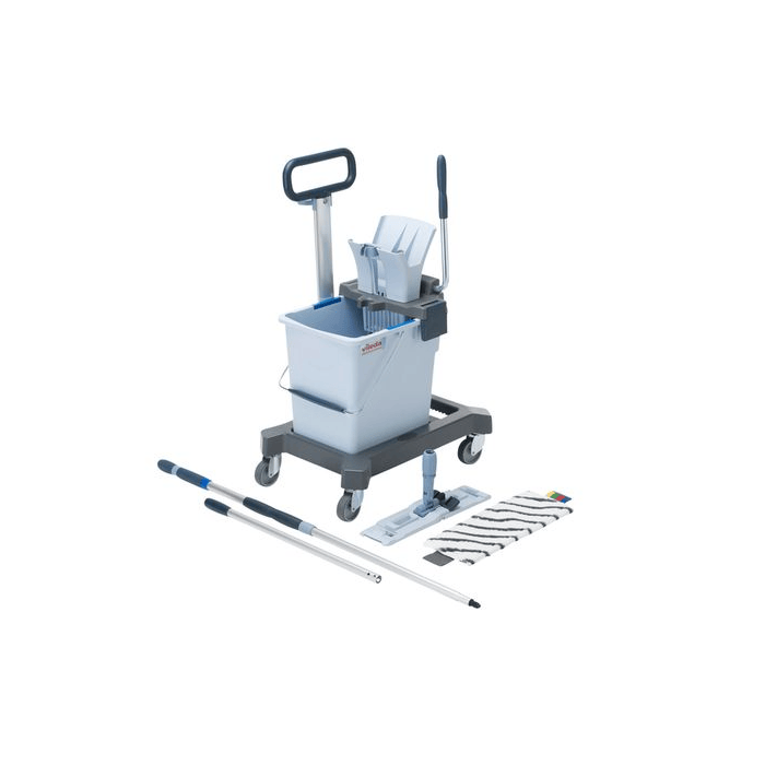 Vileda US Pro Ready to Go Kit Single 174023 - emmer, hendelpers, chassis, frame, duwbeugel, telescoopsteel, MicroPlus mop