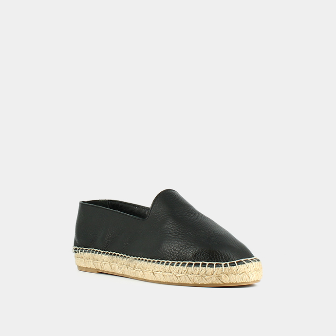 Espadrilles  en cuir grainé noir