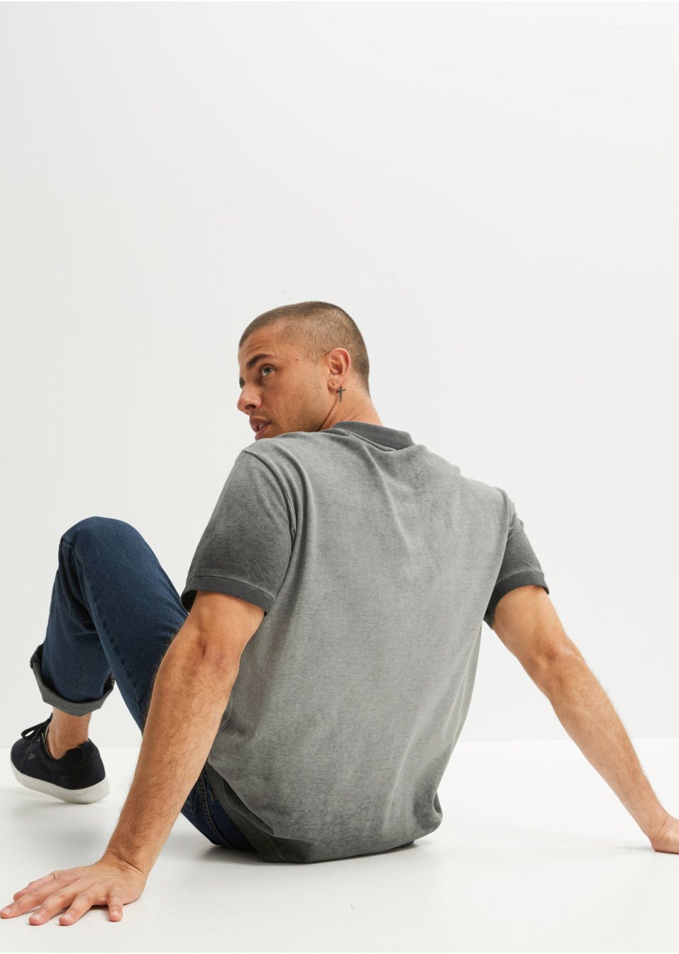 Polo Loose Fit aspect délavé, manches courtes