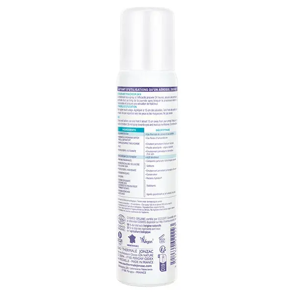 Desodorante Spray Orgânico Jonzac Água Termal 24h 100ml