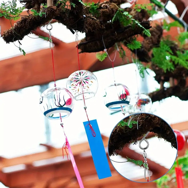 (8er Set) Edelstahl Haken 360 Grad Drehbarer Garten Clip für Pflanzentöpfe / Vogelhäuser / Windspiele  - Silber