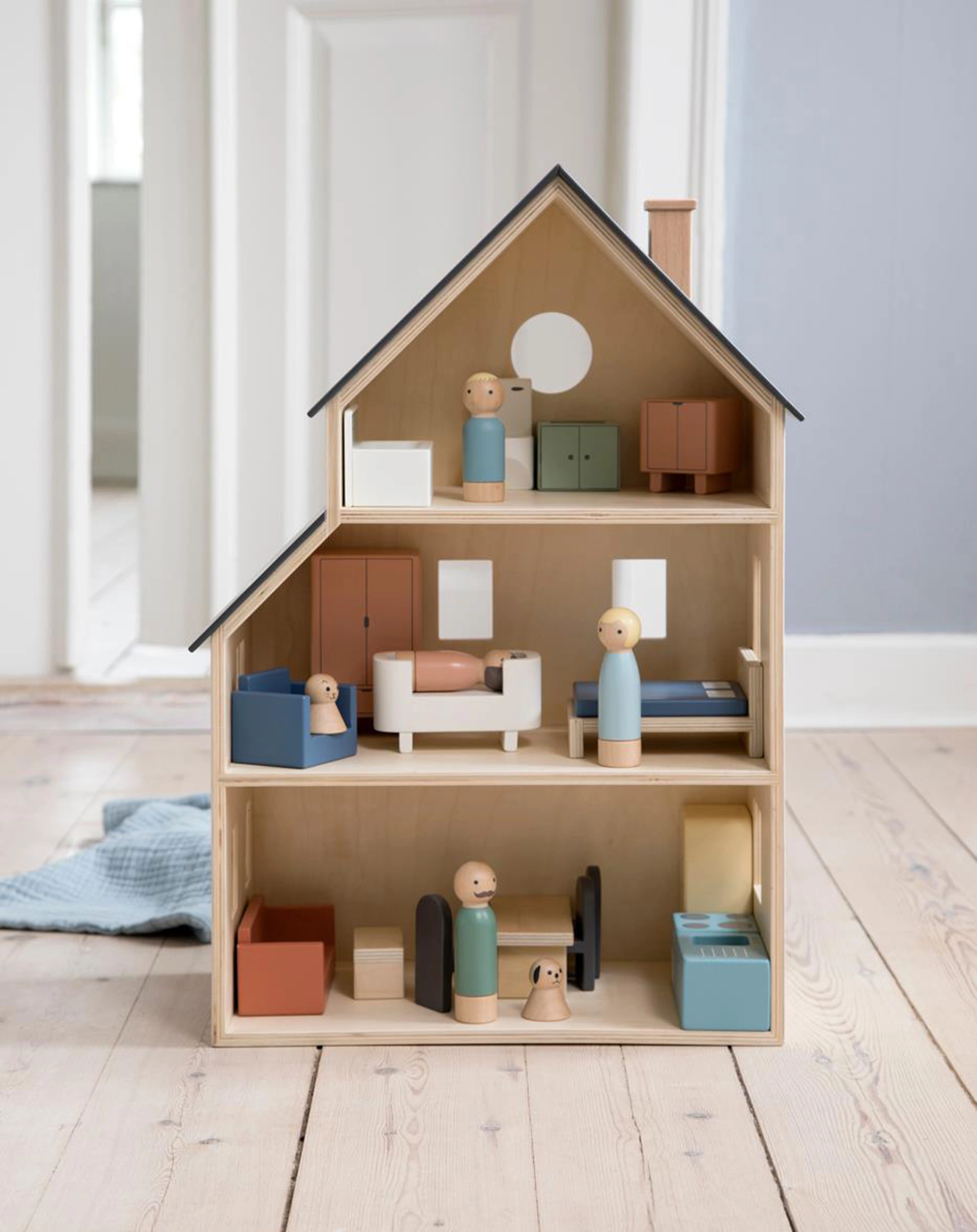 Puppenhaus-Möbel SCHLAFZIMMER 4-teilig