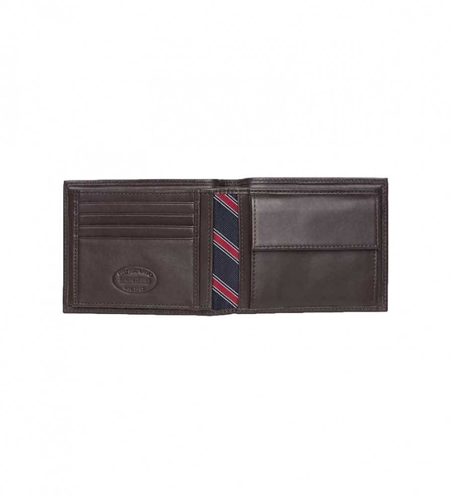 Porta-moedas Tommy Hilfiger Cartera Eton CC marrom - 13x2x9,5cm -
