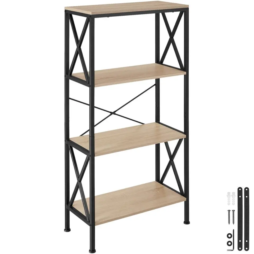 tectake Wandkast Barry 61,5x31,5x133,5cm, Industrieel Licht Hout, Eiken Sonoma