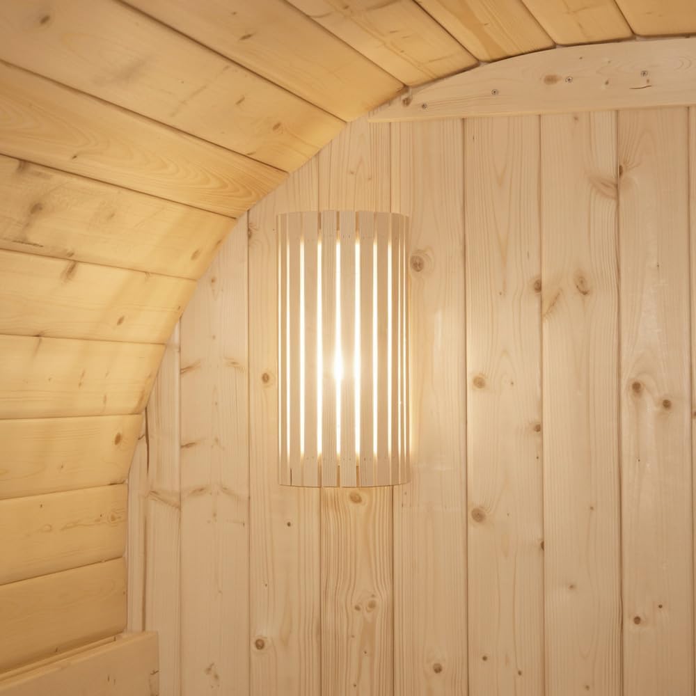 Home Deluxe Outdoor Sauna Cube S - Maße: ca. 194 cm x 120 cm, Holz: Fichtenholz - inkl. Saunaofen und Saunazubehör I Gartensauna, Außensauna, Sauna Fass für 2 Personen