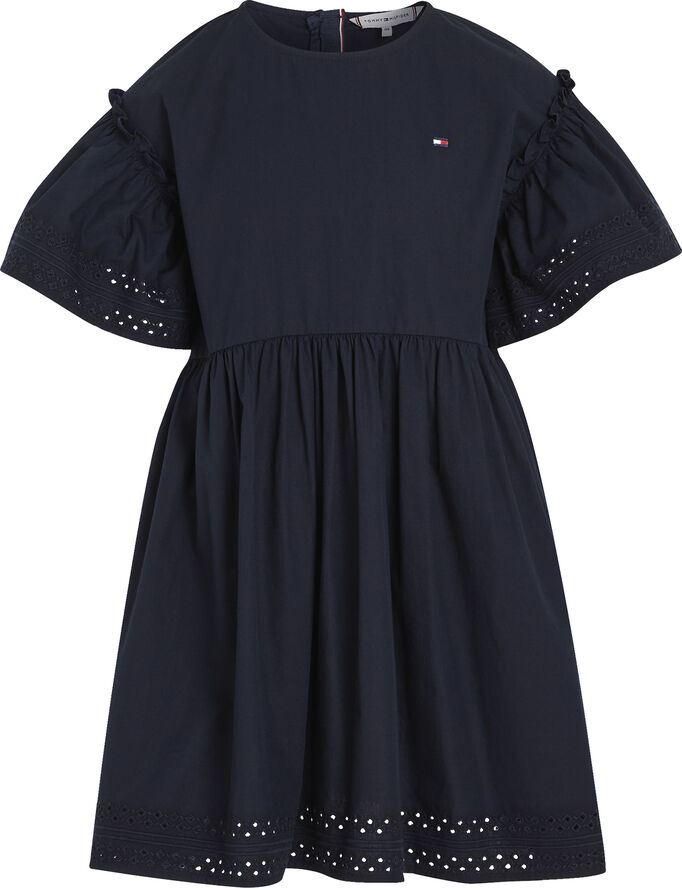 Tommy Hilfiger BRODERIE ANGLAISE DRESS SS Desert sky