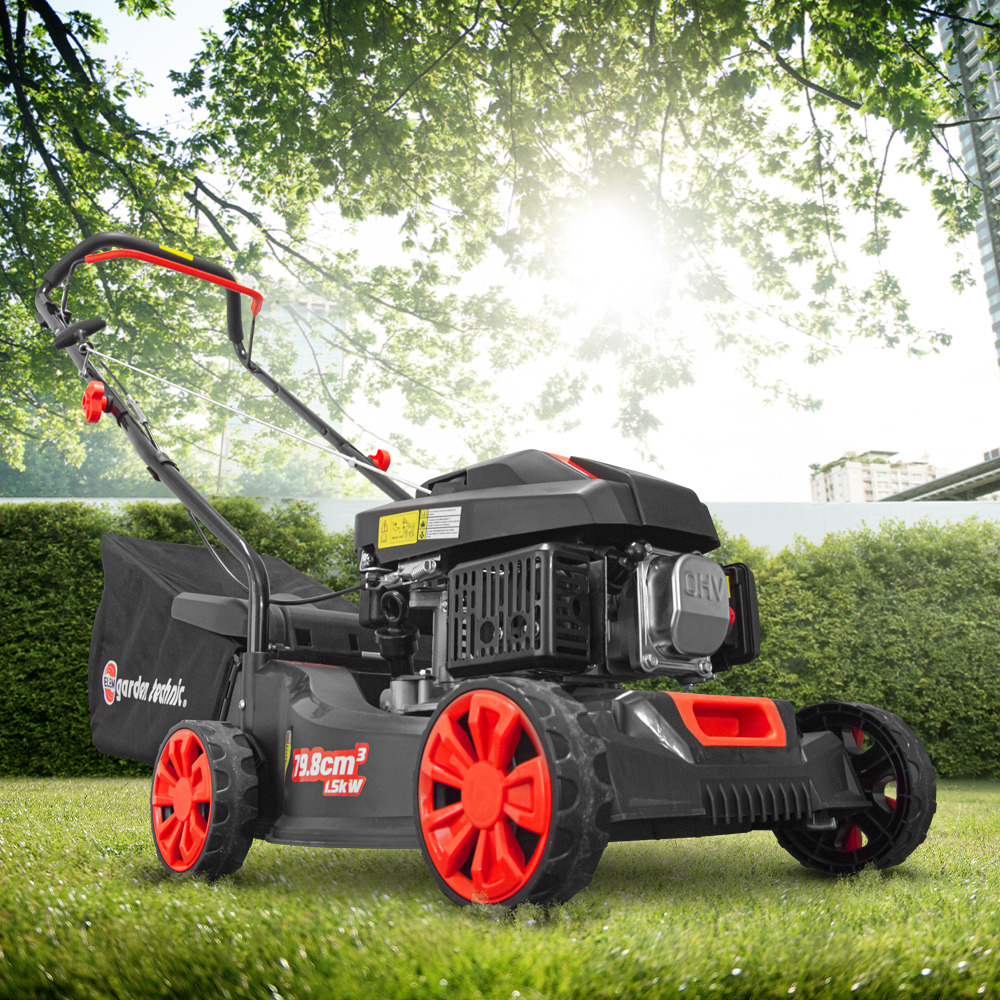 Tondeuse thermique poussée 79.8cc avec carter en plastique - elem garden technic