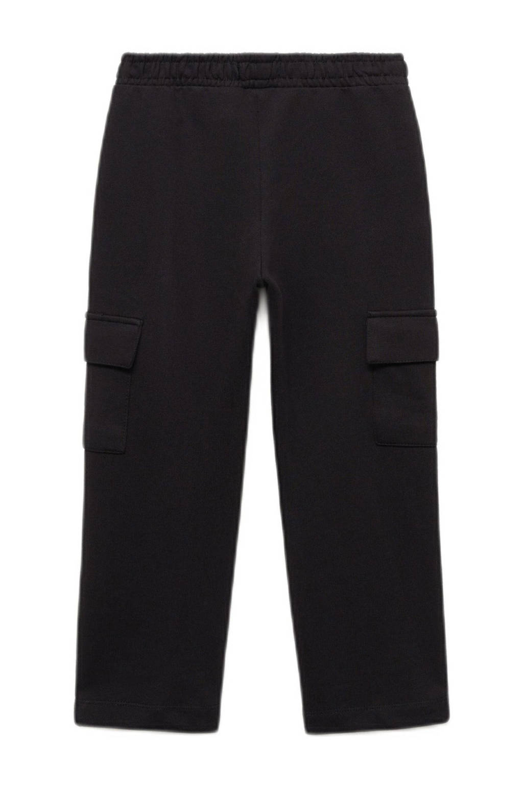 Mango Kids straight cargo broek zwart