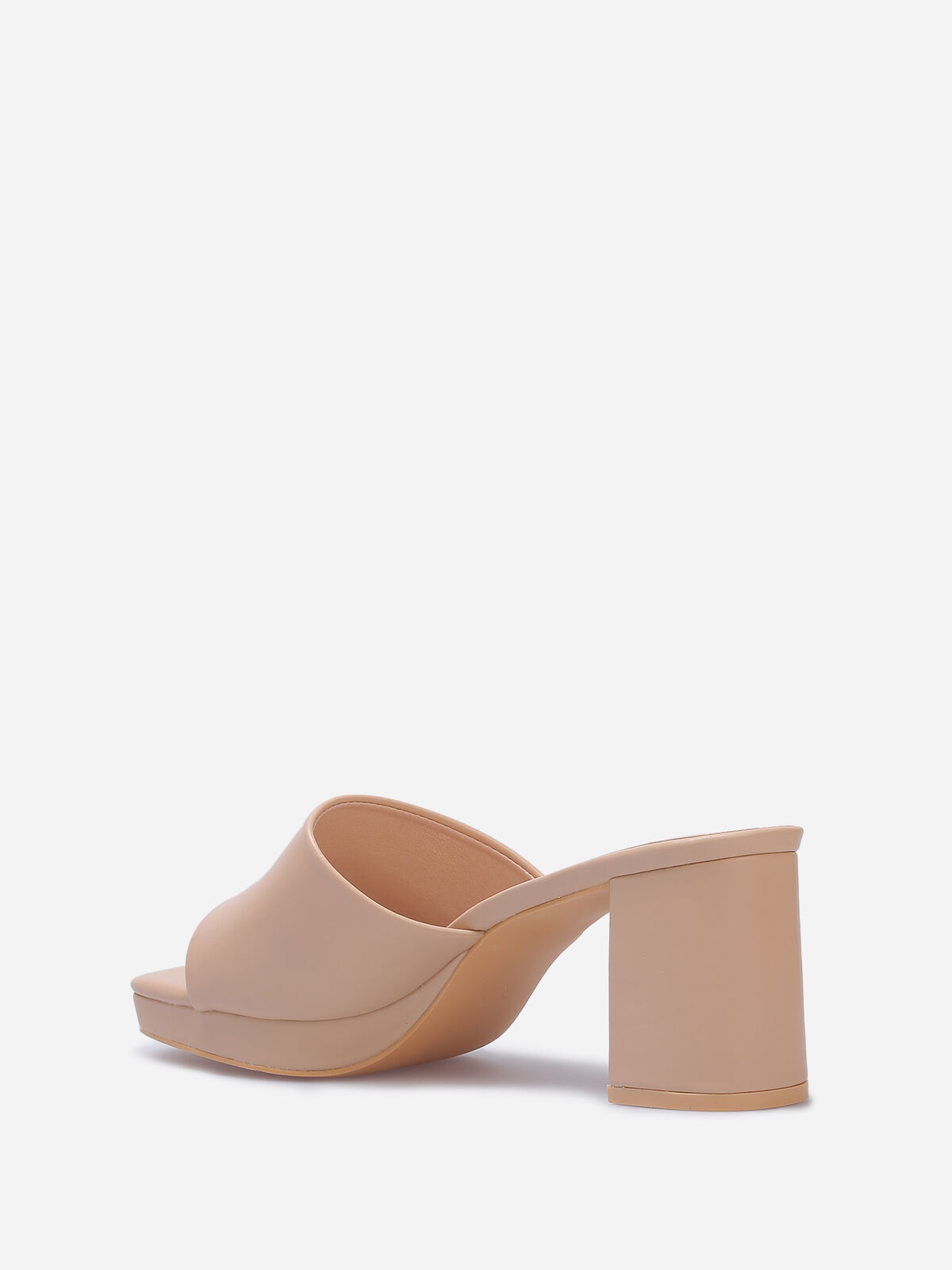 Mules plateforme à talon grandes tailles- Beige