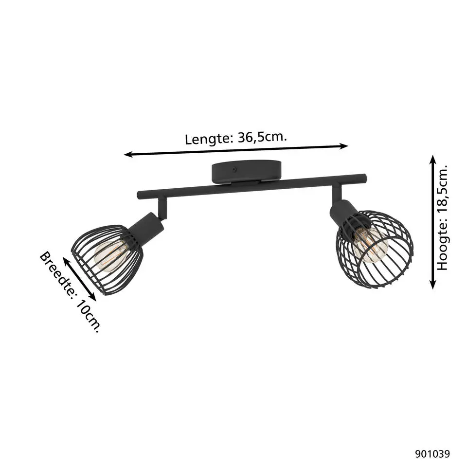 EGLO Sonnino Spot - E14 - 36,5 cm - Zwart