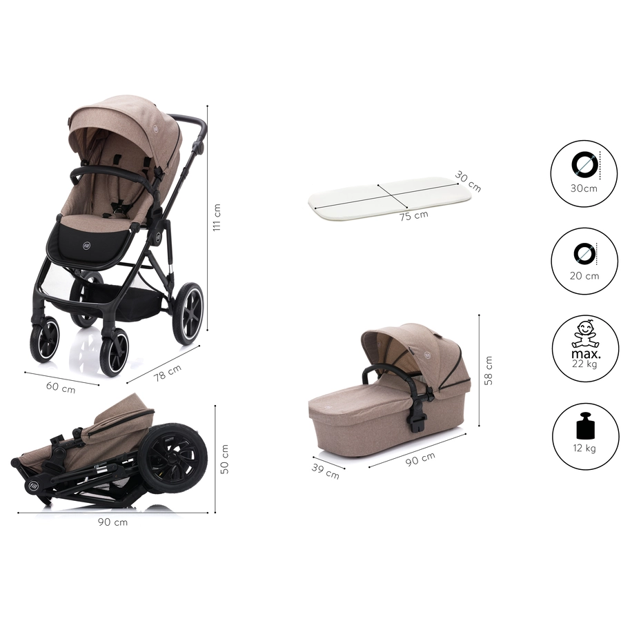 fill Kinderwagenset fill Leopard Air sand melange