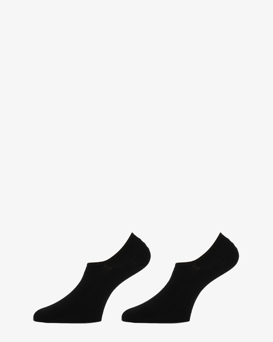Marcmarcs Invisible Footie Cotton ABS 2-Pack Zwart Sneakersokken