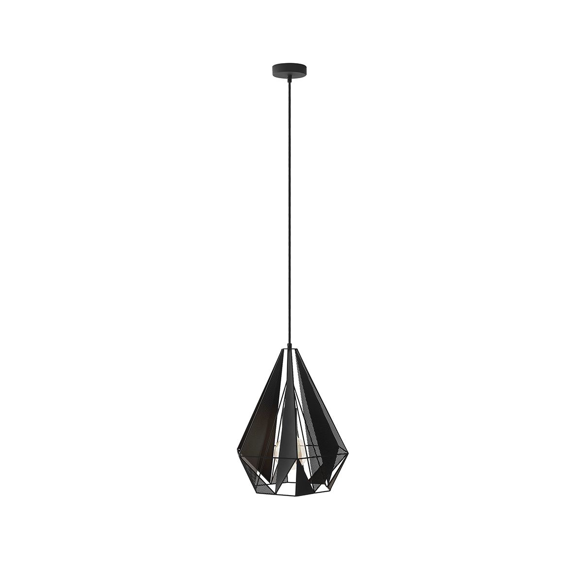 Industriële hanglamp zwart met mesh - Carcass