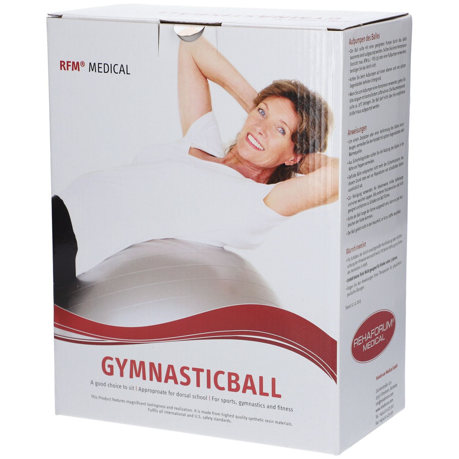 Rehaforum® Gymnastikball 65 cm silber metallic