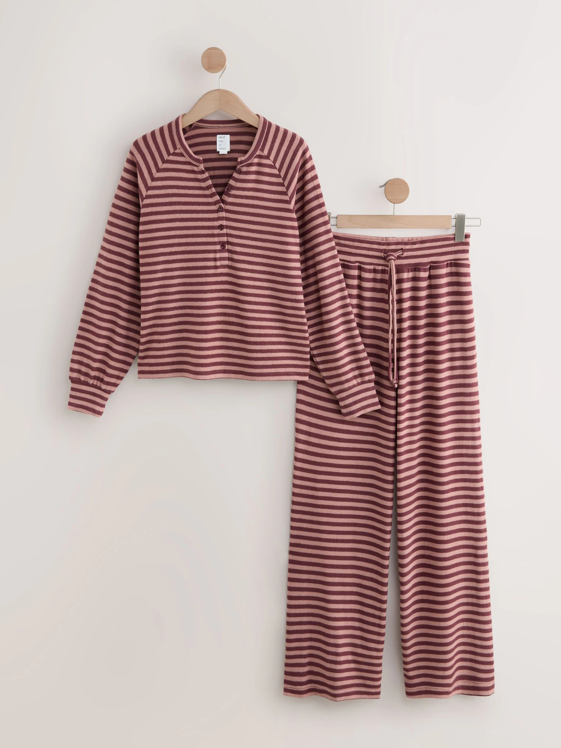 Bordeauxrood gestreept - Behaaglijke pyjama met lange mouwen