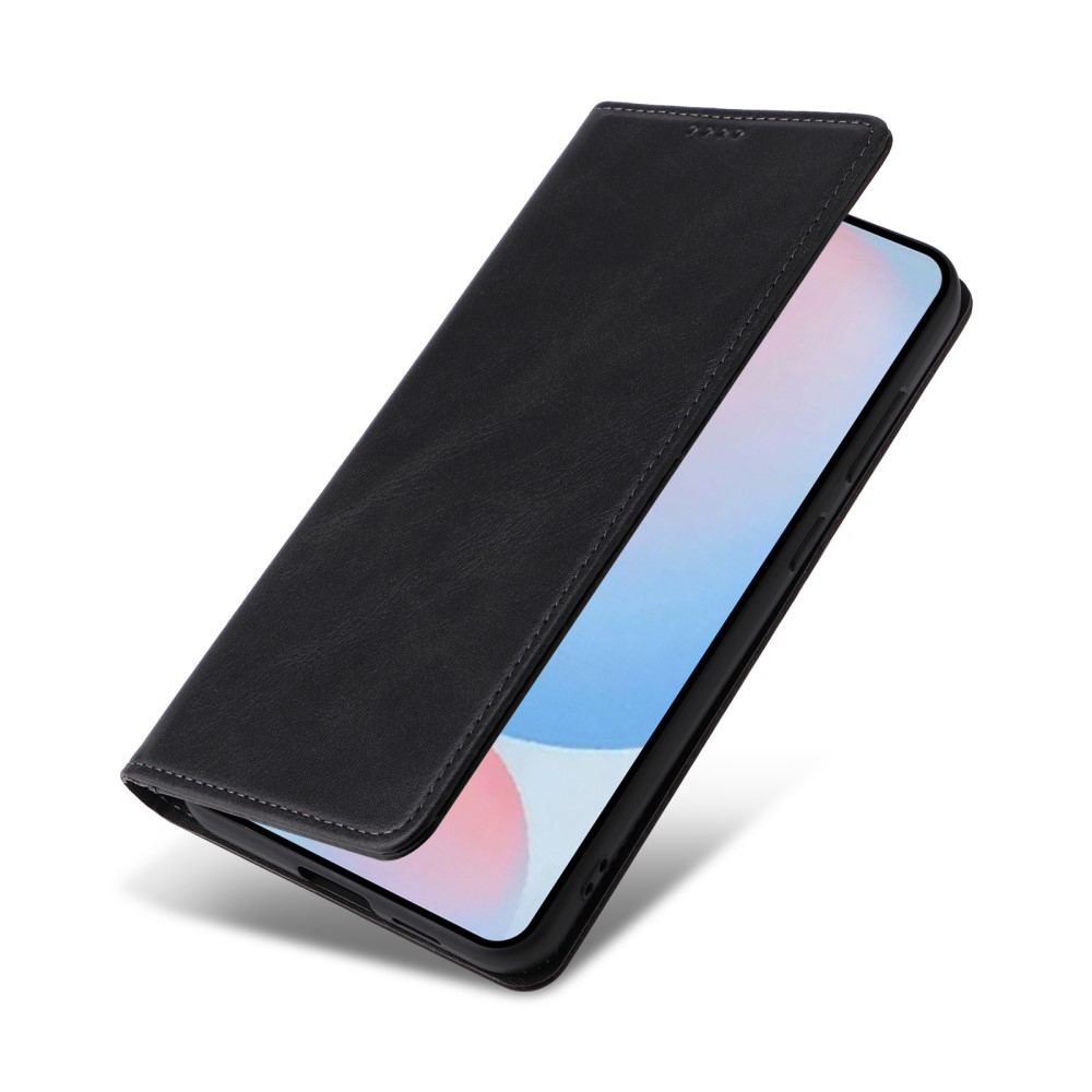 Samsung Galaxy A56 Leder Tasche Flip Wallet Etui mit Kartenfächern (RFID Schutz) - Schwarz