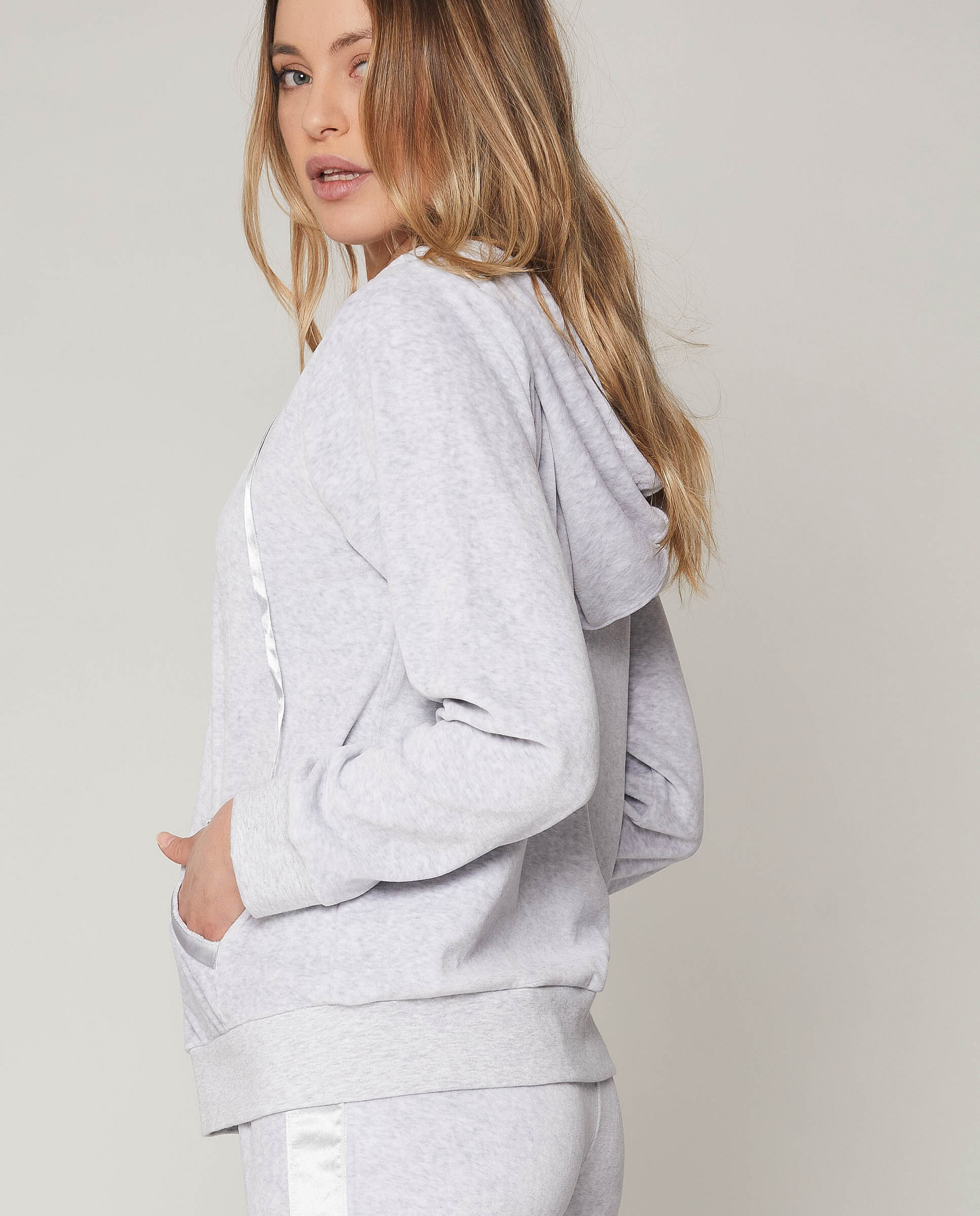 Admas Pyjama en Velours Sport Home gris