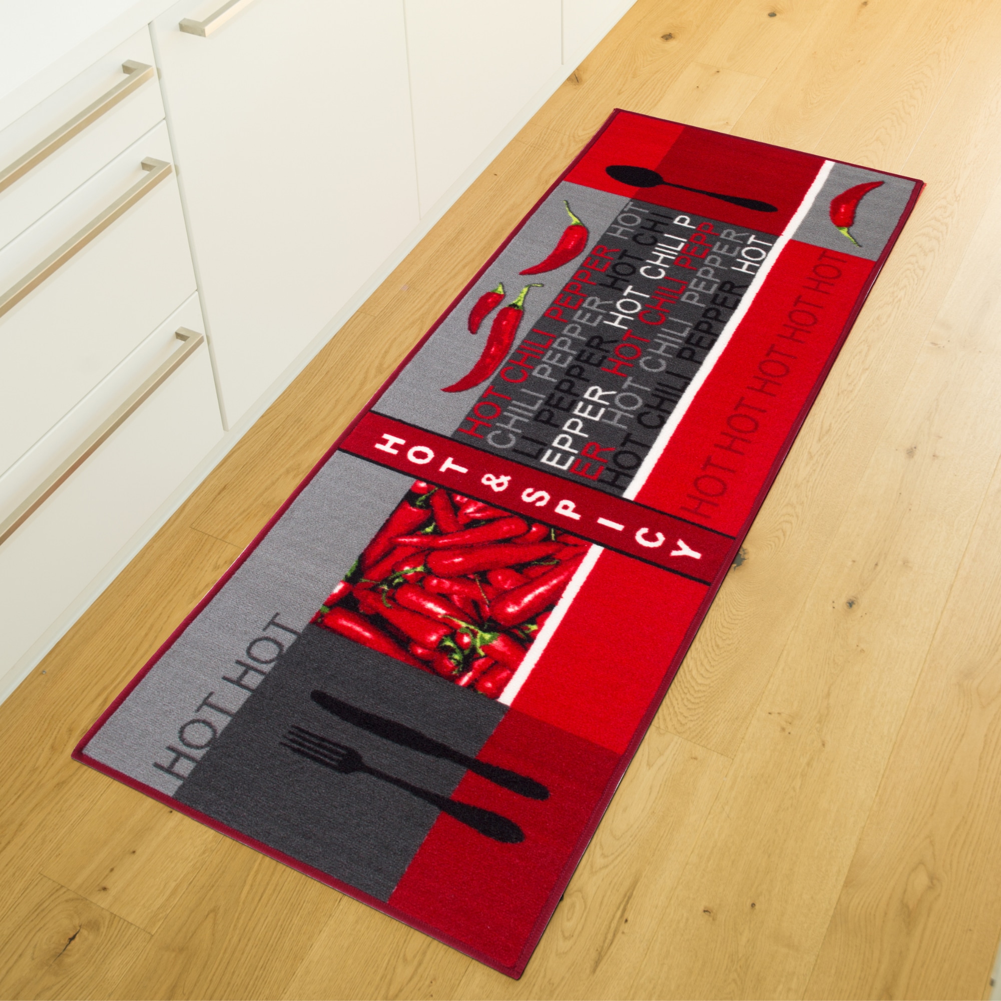Andiamo Küchenläufer »Hot Pepper« rechteckig 5 mm Höhe Motiv Peperoni/Chili, Küche, waschbar, Kundenliebling