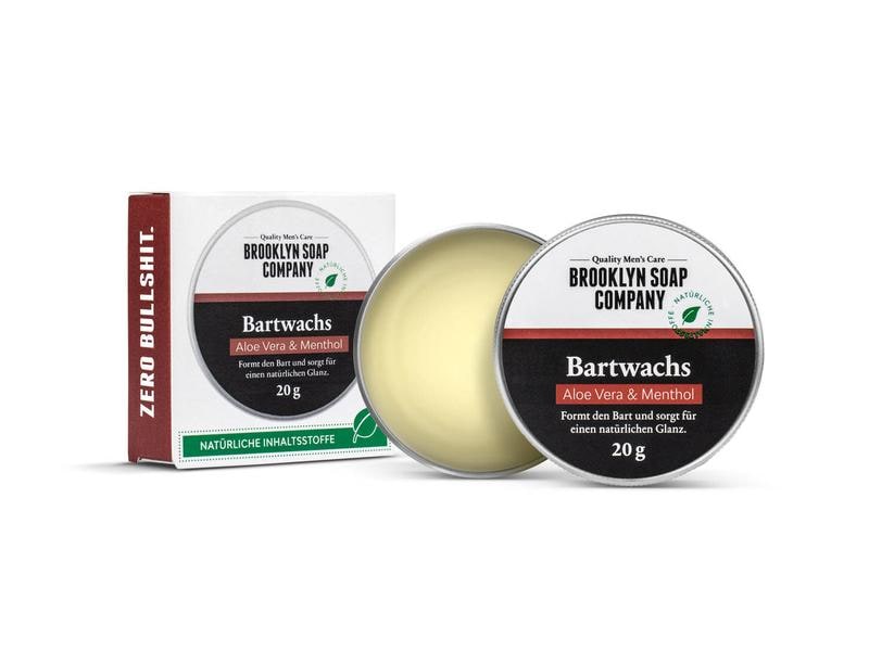 Brooklyn Soap Company Bartwachs Bartwachs Aloe Vera & Menth Natürliches Bartwachs verleiht einen angenehmen Glanz