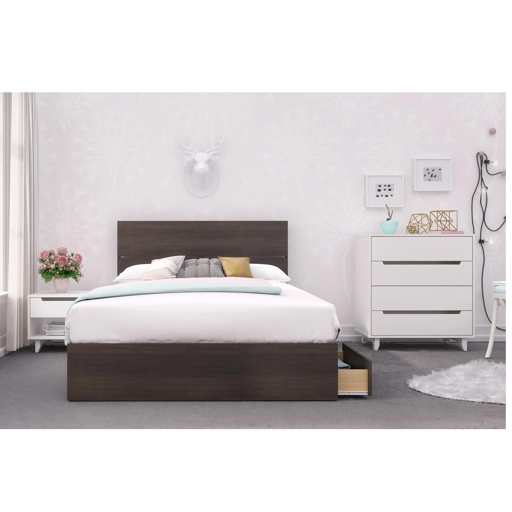 Nexera Table de Nuit Boreal - Blanc