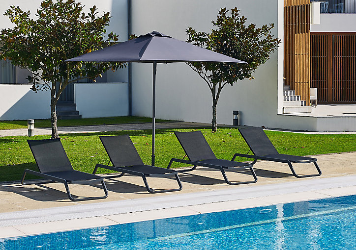 Parasol Ezpeleta Eolo gris 250 x 250 cm