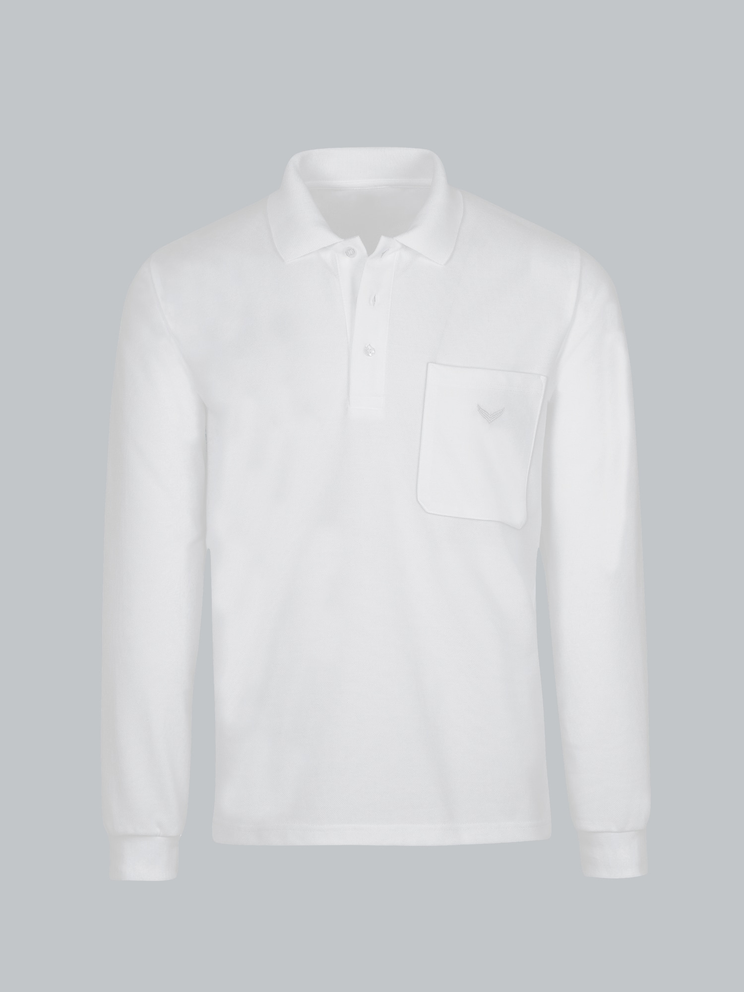 Langarm Poloshirt aus Baumwolle Weiss