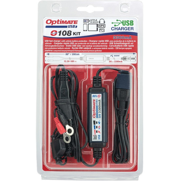 TecMate - Chargeur USB Optimate O-108 + prolongateur T108