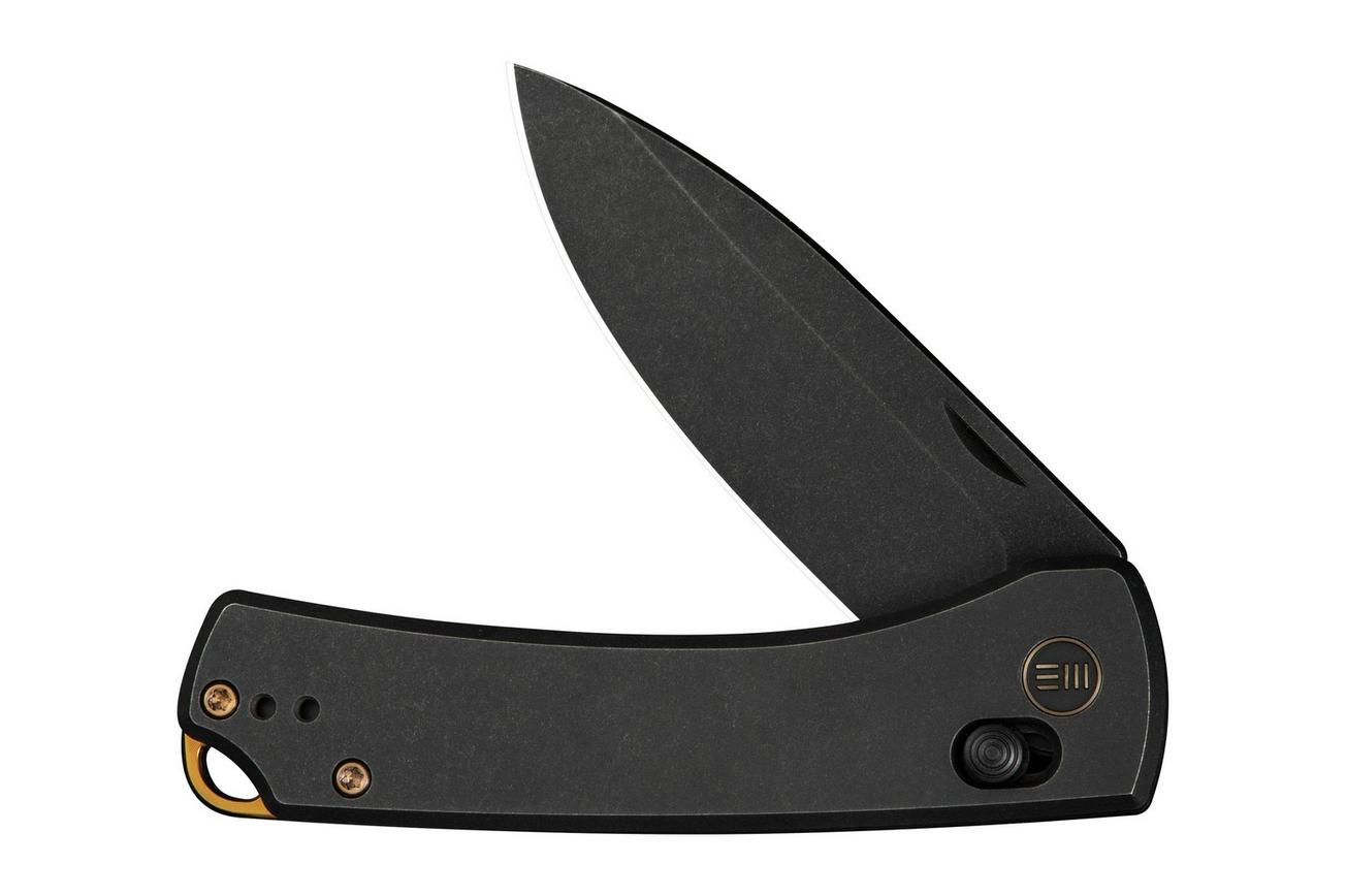 WE Knife Nightblade WE22046-1 Blackwashed CPM 20CV, Black Titanium, zakmes, Dutch Bushcraft Knives design