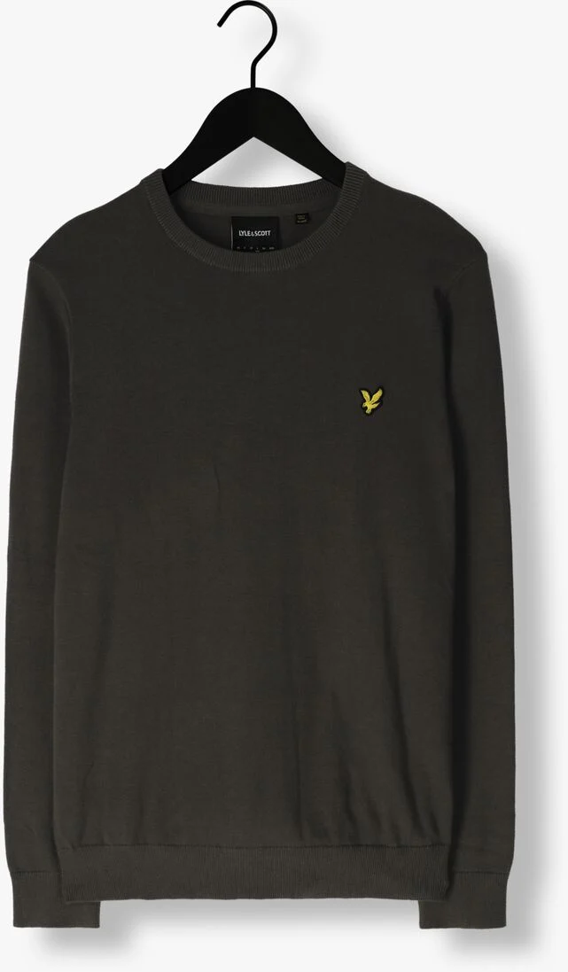LYLE & SCOTT donkergrijze lyle & scott t-shirt cotton crew neck jumper