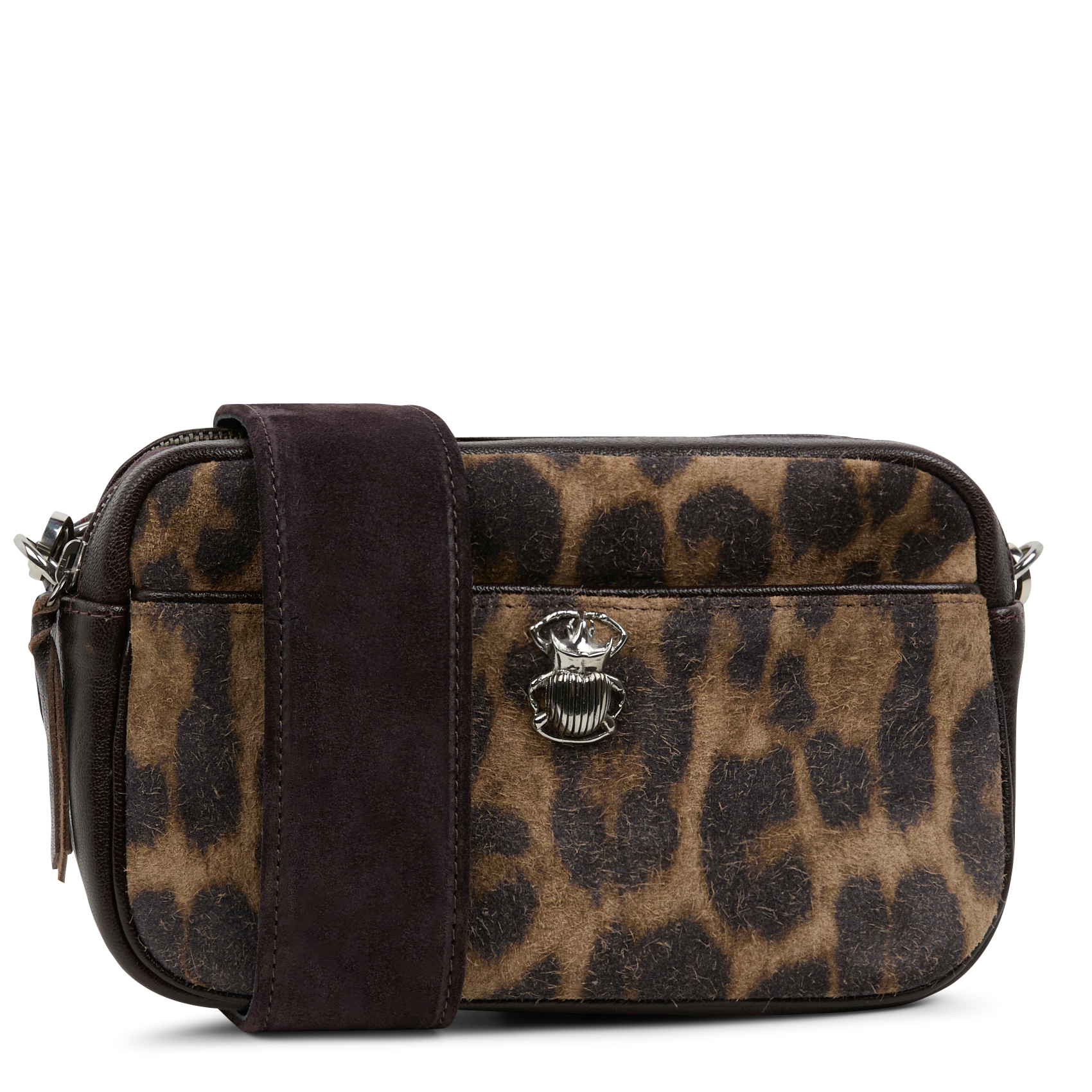 LILY - Sac bandoulière en cuir imprimé | Marron