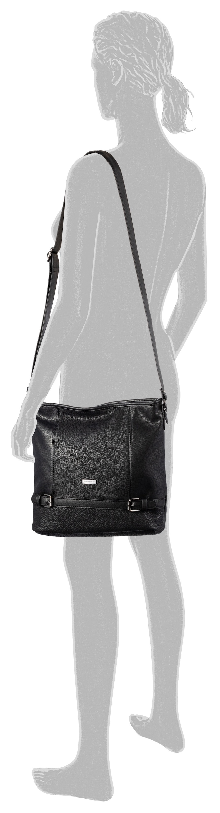 TOM TAILOR Hobo »Juna« aus soft genarbtem ledrigen Material mit glänzenden Metall-Accessoires