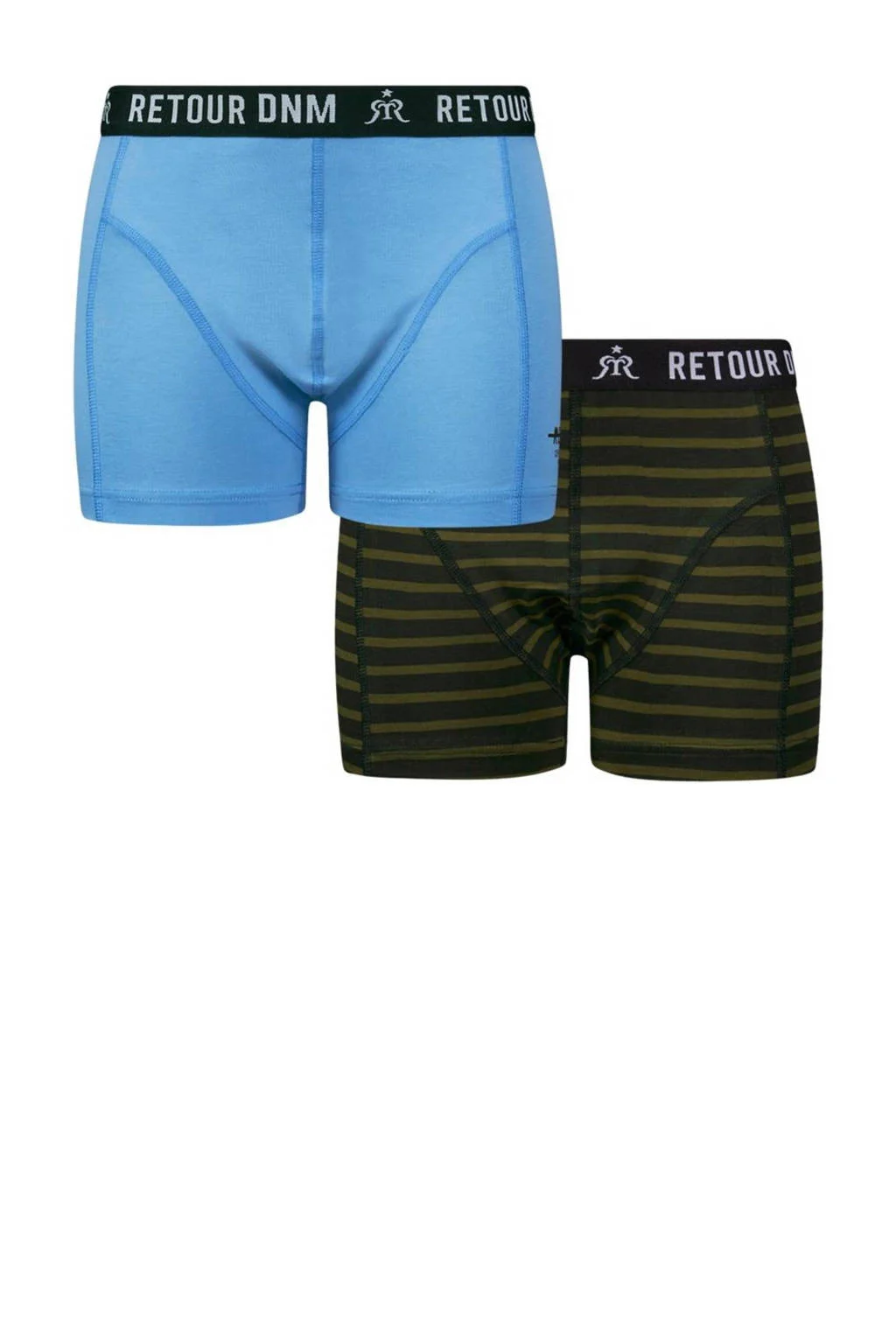 boxershort - set van 2 groen/lichtblauw
