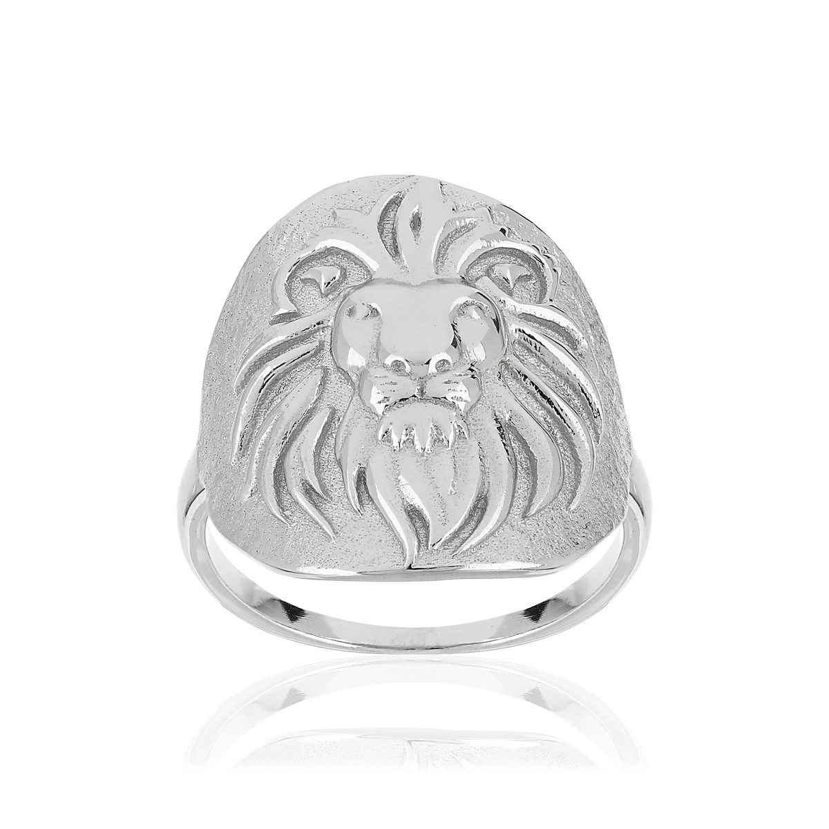 Bague argent 925 médaille tête de lion