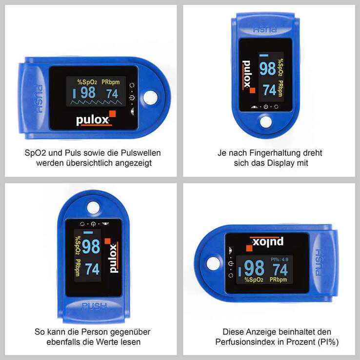 Pulox PO-200 Pulsoximeter blau, 1 St